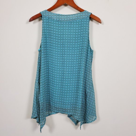 ❤ Zac & Rachel Sleeveless Top Turquoise Size S - Picture 2 of 7